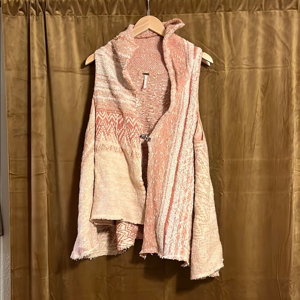 Free People Orange Sleeveless Cardigan